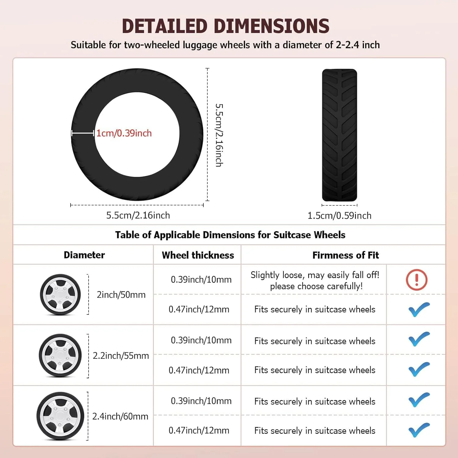 روکش چرخ چمدان 8 عددی، روکش سیلیکونی چرخ چمدان برای چرخ های گردان 2 تا 2.4 اینچی، محافظ چرخ های چمدان دستی، ارتقاء محافظ چرخ های چمدان، لوازم جانبی ضروری سفر (مشکی) روکش چرخ چمدان 8 عددی، روکش سیلیکونی چرخ چمدان برای چرخ های گردان 2 تا 2.4 اینچی، محافظ چرخ های چمدان دستی، ارتقاء محافظ چرخ های چمدان، لوازم جانبی ضروری سفر (مشکی)