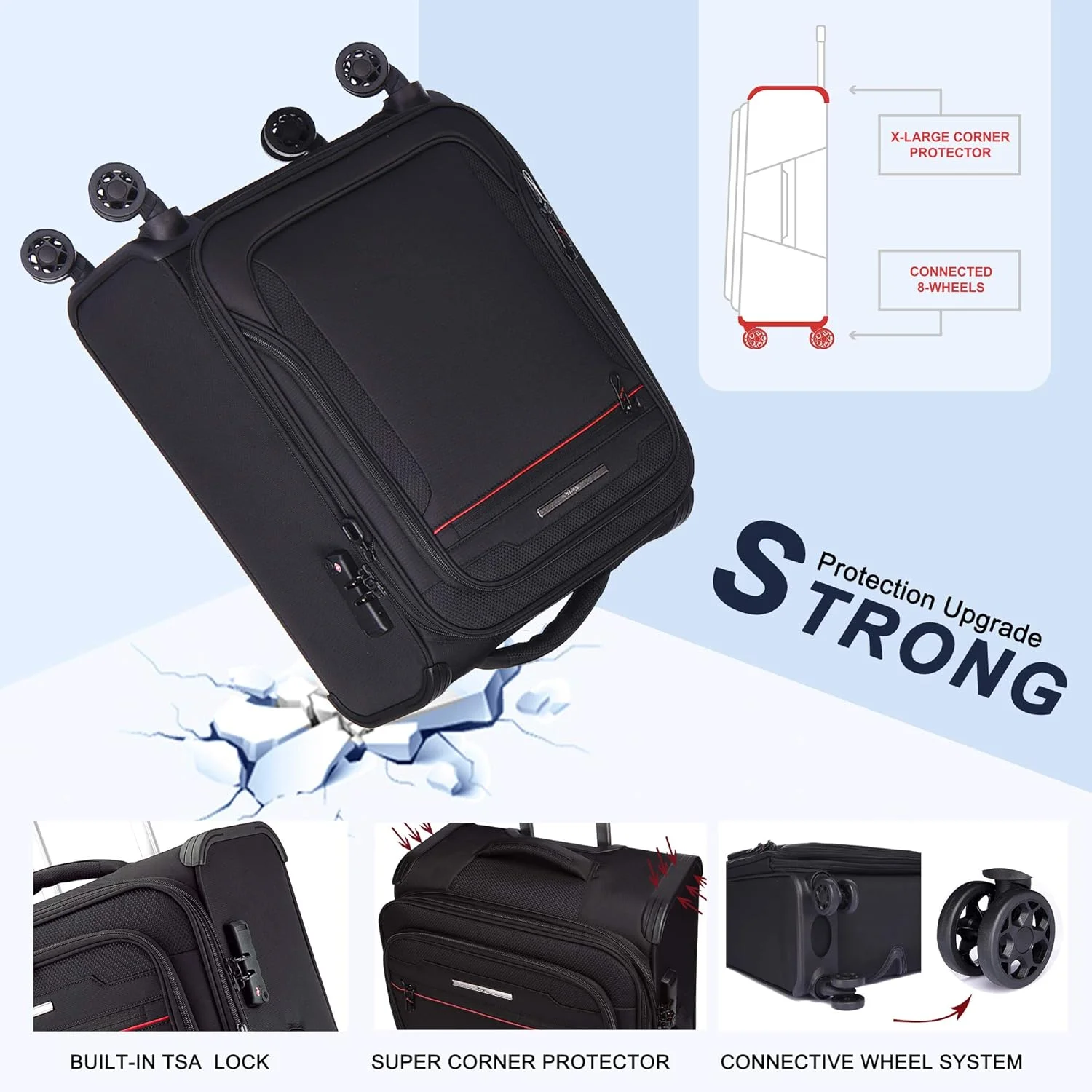 چمدان چرخشی سبک وزن و جادار Verage Cambridge