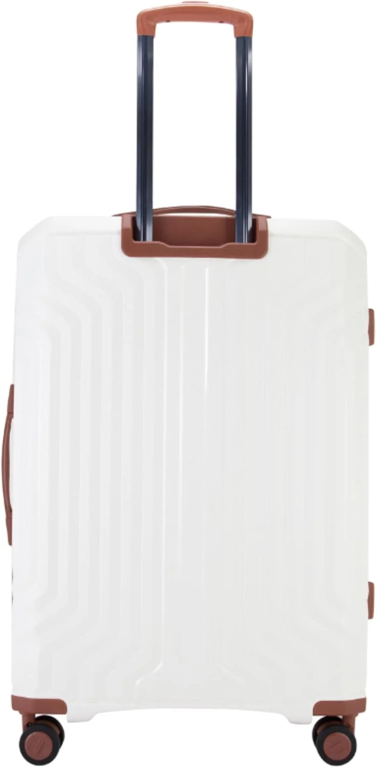 چمدان نشکن سونادا، مناسب برای آقایان و بانوان، دارای زیپ دوبل، قابلیت افزایش حجم، قفل TSA و 4 چرخ دوبل سایلنت (سایز بزرگ 28 اینچ) (سفید)