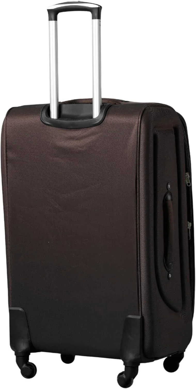 ست چمدان نرم چهار تکه مونسکا، چمدان فوق سبک برای مسافرت، قفل TSA، زیپ ضد سرقت (قهوه ای)
