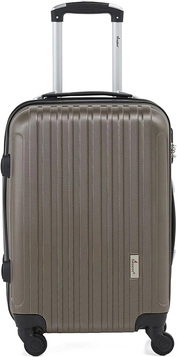 چمدان چرخ دار سخت سناتور فوق سبک ABS با چرخ های اسپینر 4 - KH132 (24، قهوه ای)