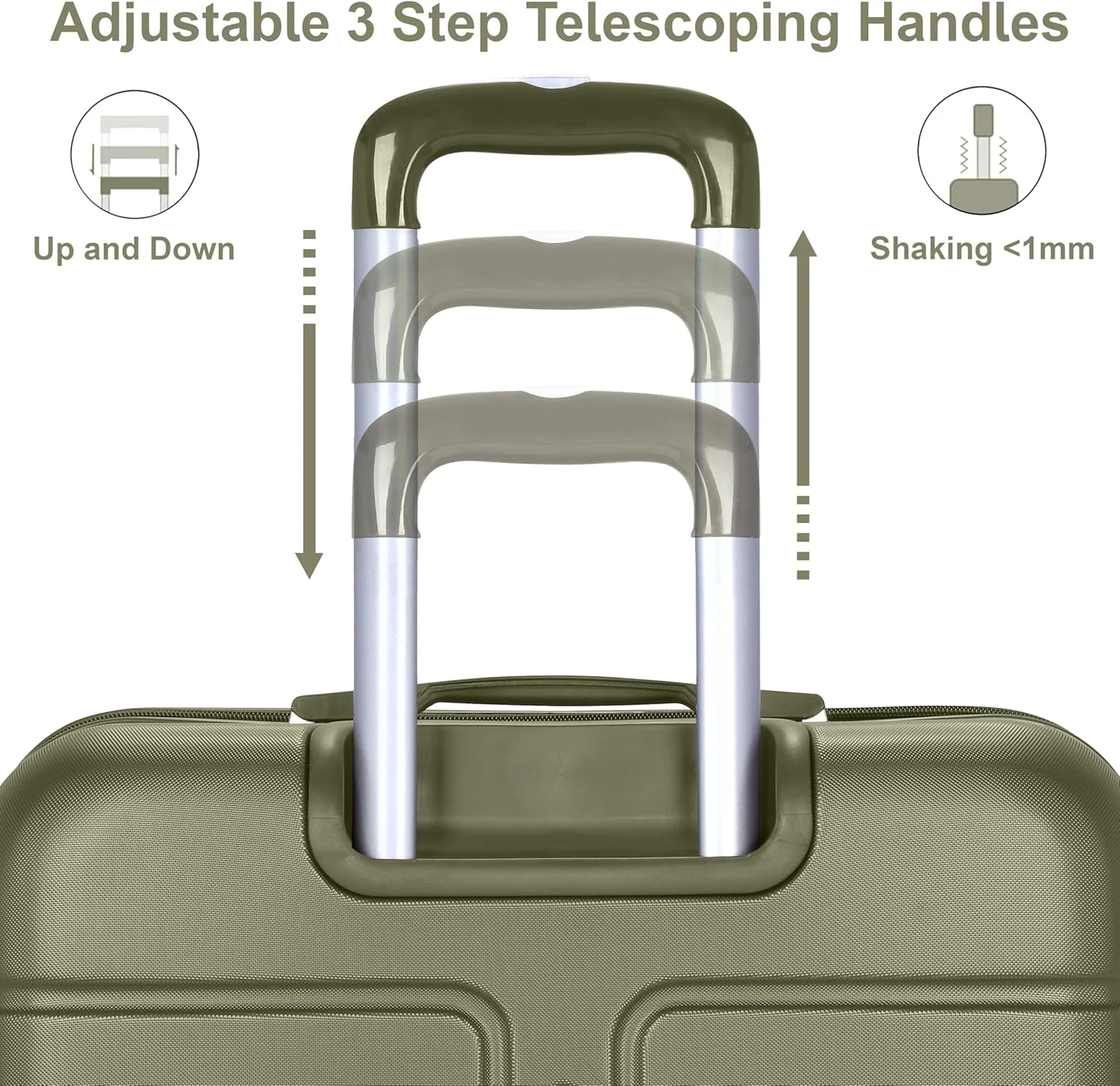 چمدان سایز بزرگ سبک وزن Senator مدل A1012 - چمدان بادوام با بدنه سخت 28 اینچی مناسب مسافرت | چمدان بزرگ ABS با چرخ های اسپینر 4 تایی (چمدان سایز بزرگ 28 اینچی، زیتونی)