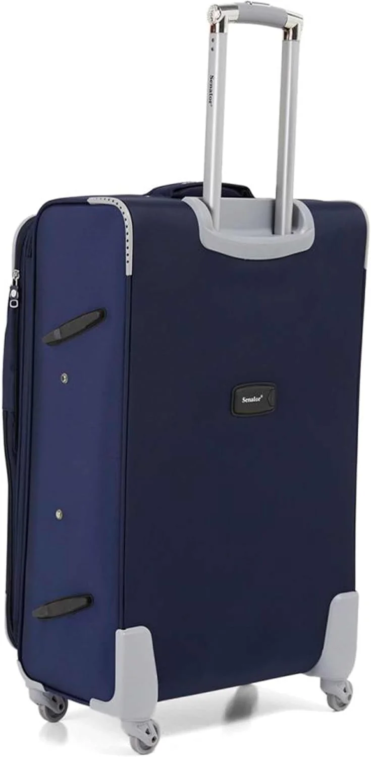 چمدان کابین سایز نرم سناتور - سایز کوچک 20 اینچی با قابلیت افزایش حجم، فوق العاده سبک با چرخ های اسپینر مدل 4 LL003 (سایز کابین 20 اینچ، سرمه ای)