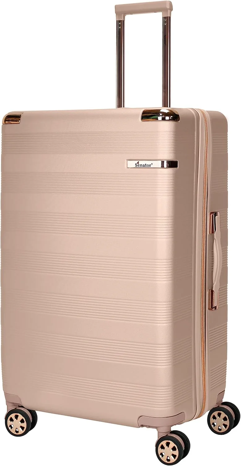 چمدان مسافرتی سبک وزن ABS سناتور یونیسکس با 4 چرخ دوبل 360 درجه بی صدا و قفل داخلی TSA مدل A5125 (سایز کابین 20 اینچ، صورتی شیری)