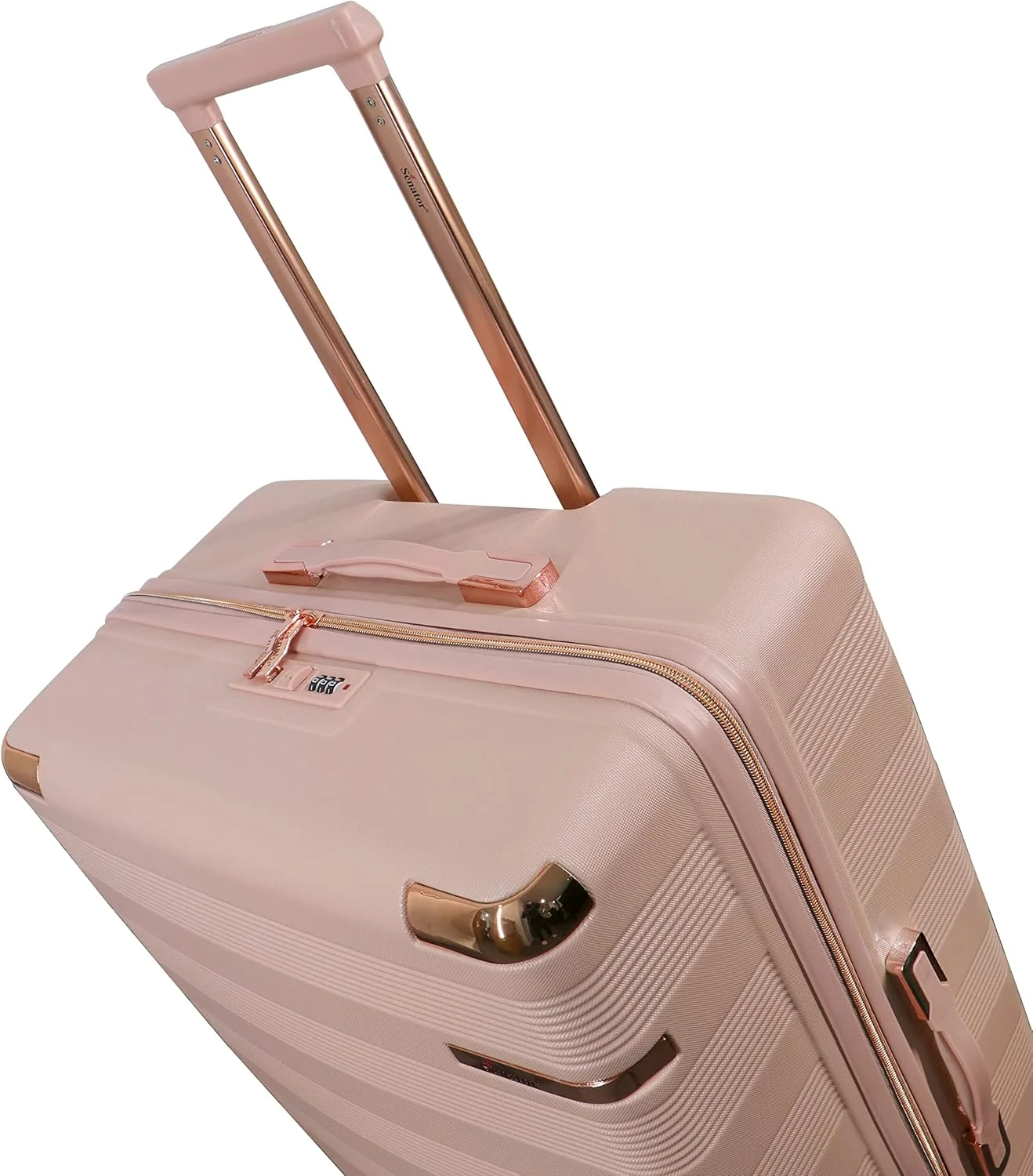 چمدان مسافرتی سبک وزن ABS سناتور یونیسکس با 4 چرخ دوبل 360 درجه بی صدا و قفل داخلی TSA مدل A5125 (سایز کابین 20 اینچ، صورتی شیری)