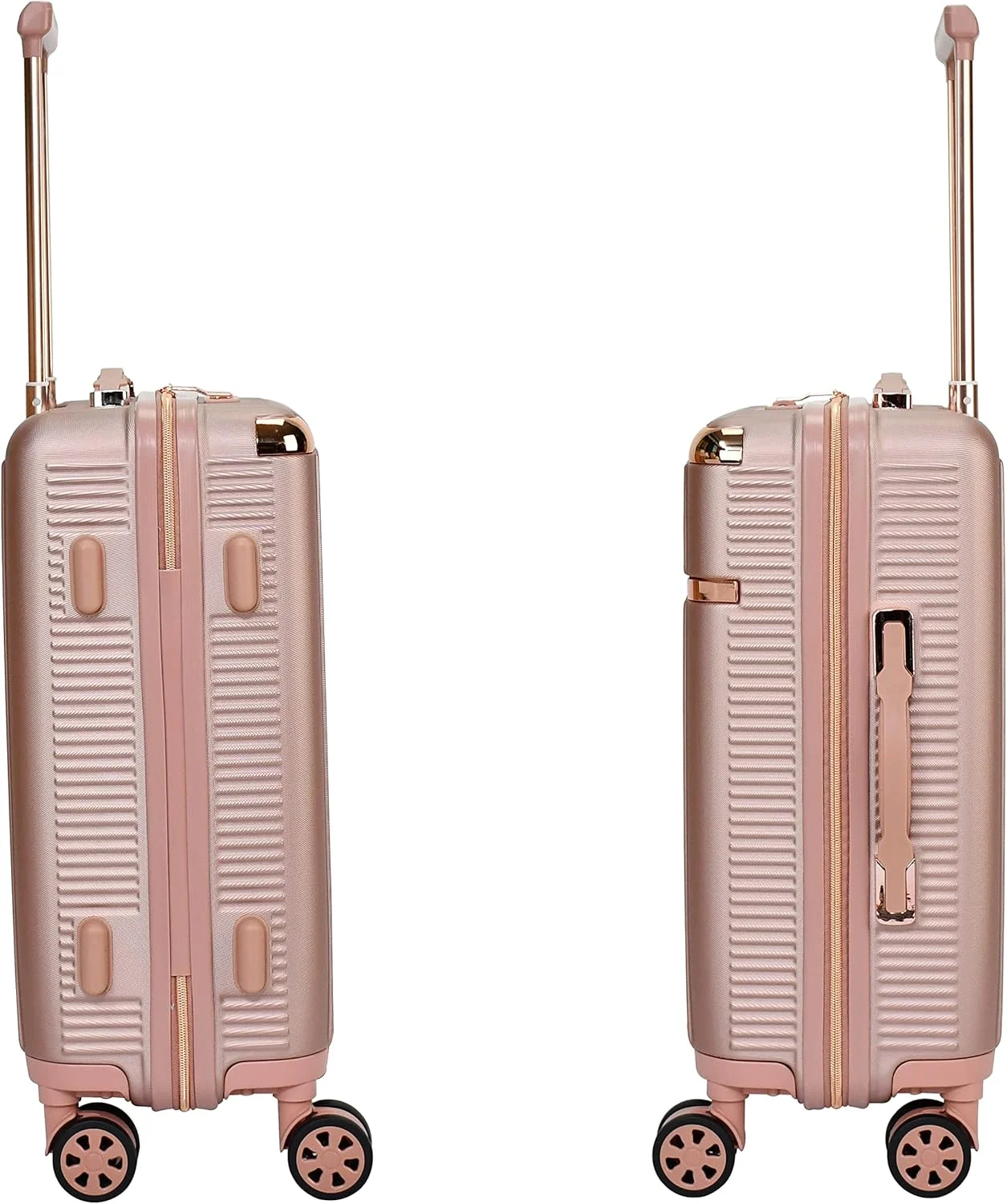 چمدان هارد کیس Senator مناسب برای هر دو جنس، ABS سبک وزن، 4 چرخ دوبل، قفل داخلی نوع TSA مدل A5123 (سایز کابین 20 اینچ، رزگلد)