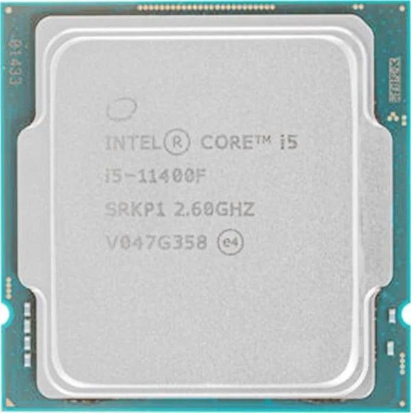 پردازنده مرکزی اینتل Core i5-11400F نسل 11، 6 هسته و 12 رشته، حداکثر فرکانس توربو 4.4 گیگاهرتز، LGA 1200 | 11400FTRAY