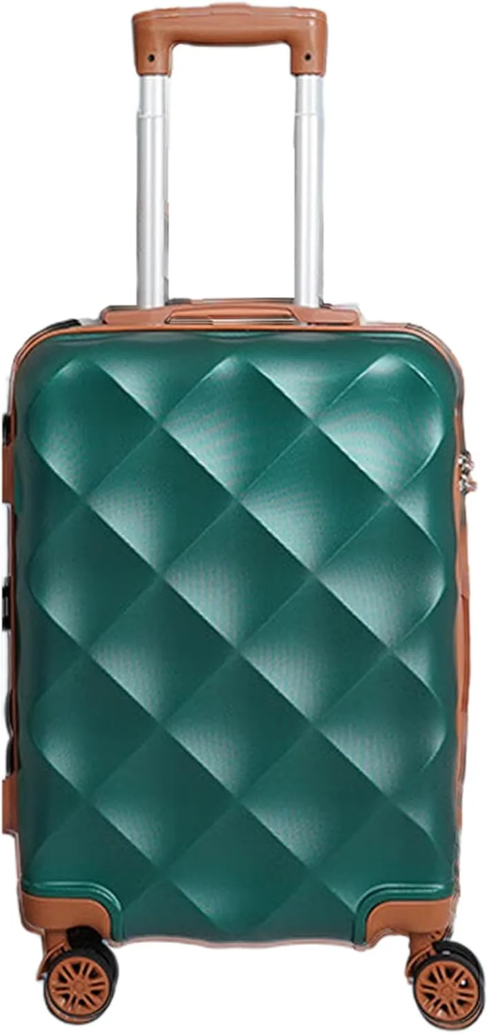 چمدان سخت ۲۴ اینچی با ۴ چرخ گردان، چمدان بادوام ABS ۲۴ اینچی برای سفر های مشترک (چمدان کابین، سبز، ۲۴ اینچ)