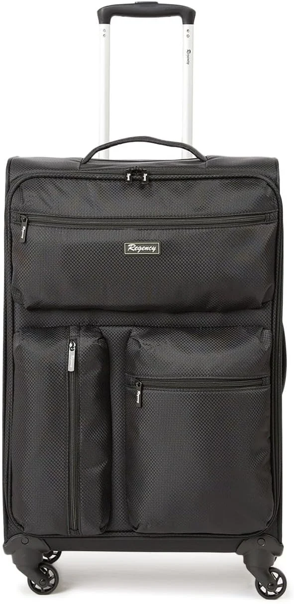 چمدان چرخدار سایز متوسط ریجنسی، مدل سافت ساید، سایز 24 اینچ، مشکی