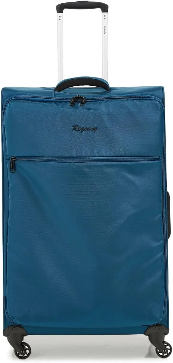 چمدان چرخدار بزرگ ریجنسی مدل Ultra-Lite Softside، سایز 28 اینچ، فیروزه ای، ابعاد 47 طول x 26.5 عرض x 71 ارتفاع سانتی متر