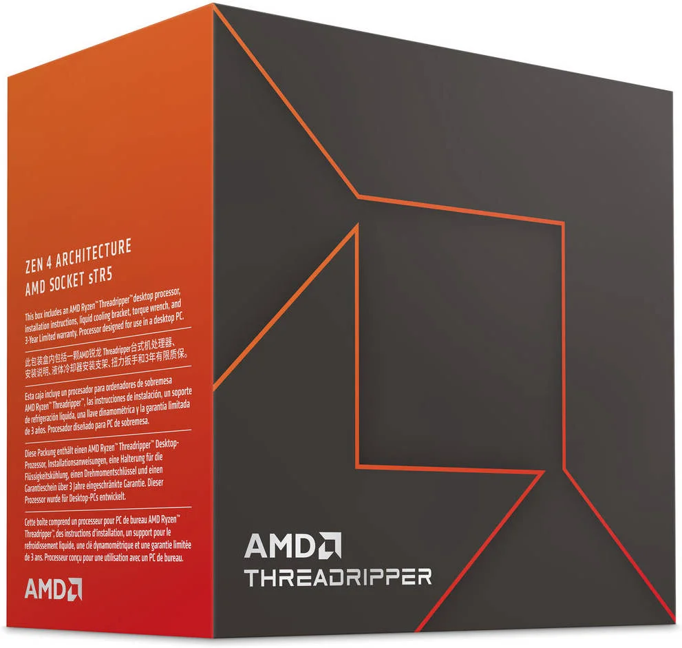 پردازنده AMD Ryzen Threadripper 7980X 3.2GHz sTR5، دارای 64 هسته و 128 رشته، فرکانس توربو حداکثر 5.1 گیگاهرتز، حافظه کش L3 256 مگابایت، حداکثر حافظه 1 ترابایت 4 کاناله DDR5-5200 ECC، معماری AMD Zen 4 Arc | 100-100001350WOF