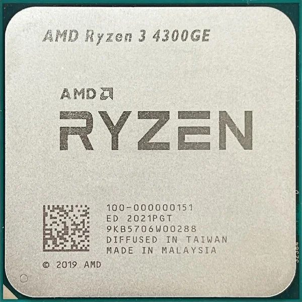 پردازنده چهارهسته‌ای AMD RYZEN 3 4300GE با 8 رشته (حداکثر فرکانس بوست 4.0 گیگاهرتز) | 100-000000151