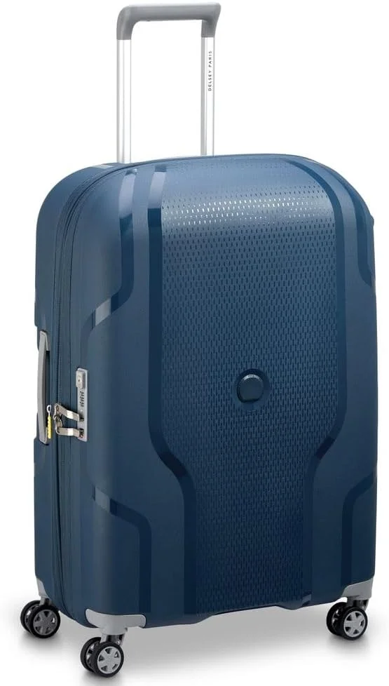 چمدان چرخ دار بزرگ کلاول بازیافتی 70 سانتی متری با قابلیت افزایش حجم و 4 چرخ دوبل - آبی