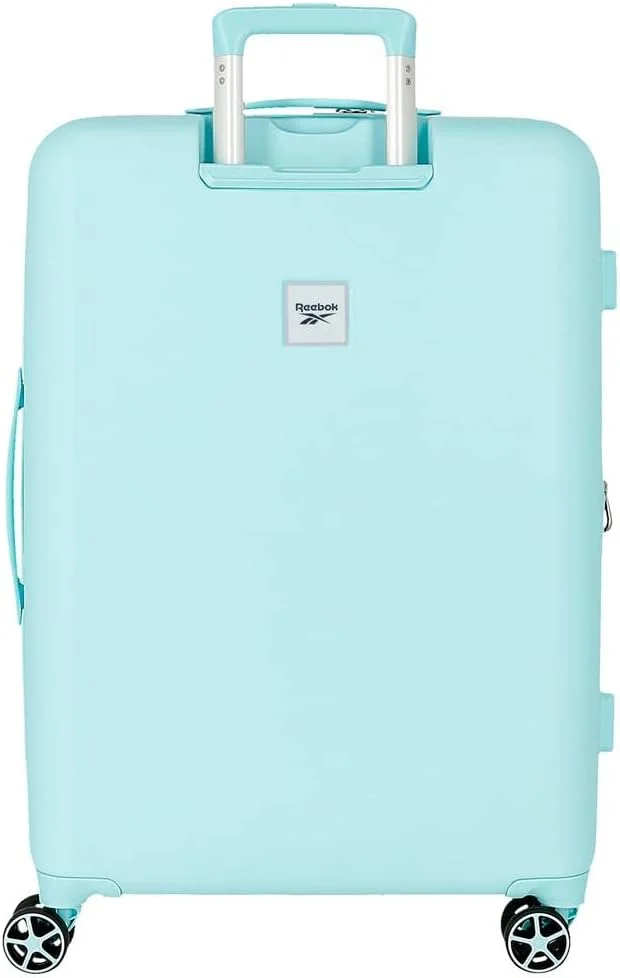 چمدان ریباک فیروزه ای مدیوم 48 x 70 x 28 سانتی متر ABS سخت قفل TSA داخلی 81 لیتر 4.2 کیلوگرم 4 چرخ دوبل، آبی، سایز متوسط، چمدان متوسط