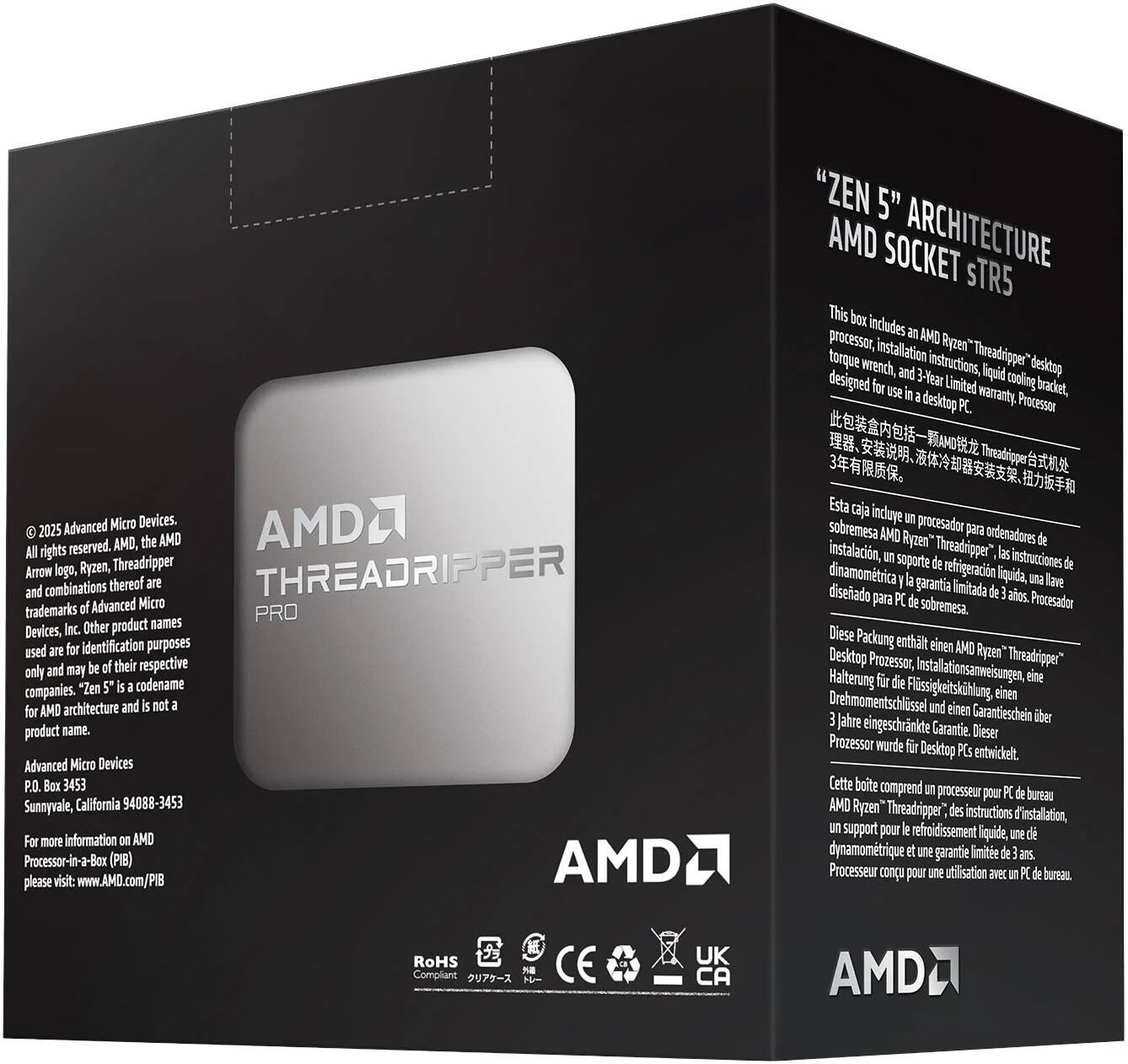 پردازنده AMD Ryzen Threadripper PRO 9955WX sTR5، شانزده هسته و سی و دو رشته، فرکانس پایه ۴.۵ گیگاهرتز، فرکانس افزایشی تا ۵.۴ گیگاهرتز، ۶۴ مگابایت حافظه کش L3، نوع حافظه DDR5، توان حرارتی ۳۵۰ وات | 100-100000725WOF