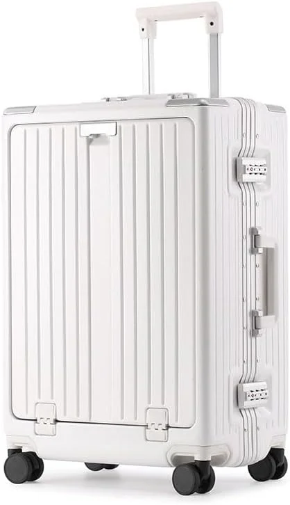 چمدان ممتاز با فریم آلومینیومی قابل گسترش، ABS و PC، دارای پورت شارژ USB و نوع C، سایز 24 اینچ