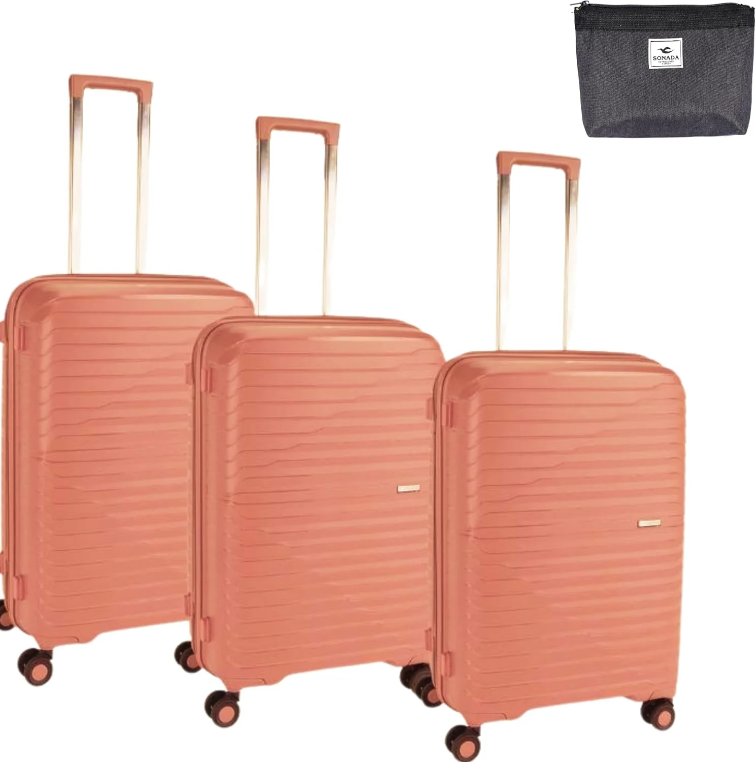 چمدان نشکن پیر کاردین، زیپ دوبل ضد سرقت با قفل مورد تایید TSA مناسب مسافرت، 4 چرخ دوبل بی صدا، زیپ افزایش فضا، چمدان مناسب همه (PC86313-3T قرمز)