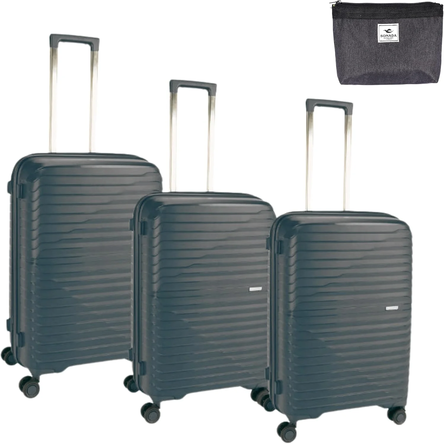 چمدان نشکن پیر کاردین، زیپ دوبل ضد سرقت با قفل مورد تایید TSA مناسب مسافرت، 4 چرخ دوبل بی صدا، زیپ افزایش فضا، چمدان مناسب همه (PC86313-3T مشکی)