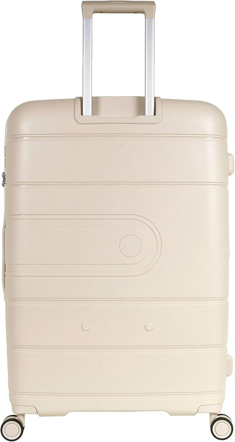 چمدان نشکن پیر کاردین مناسب سفر قفل بین المللی 4 چرخ دوبل، چمدان با زیپ ضد سرقت دوبل (ست 4 تایی، شامپاینی)