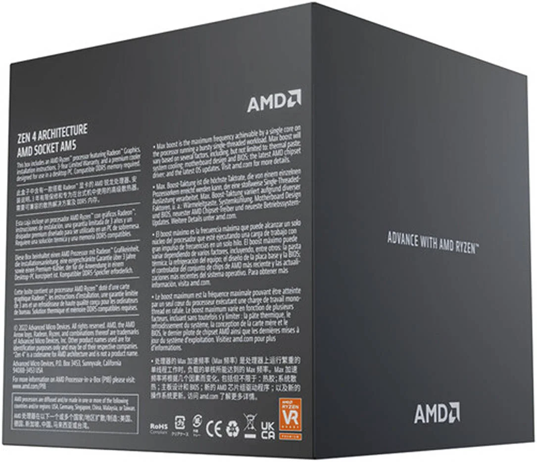 پردازنده گیمینگ AMD Ryzen 7 7700 3.8 GHz AM5، دارای 8 هسته و 16 رشته، 8 مگابایت حافظه کش L2 و 32 مگابایت حافظه کش L3، حافظه DDR5-5200، گرافیک AMD Radeon یکپارچه، شامل خنک کننده Wraith Prism | 100-100000592BOX