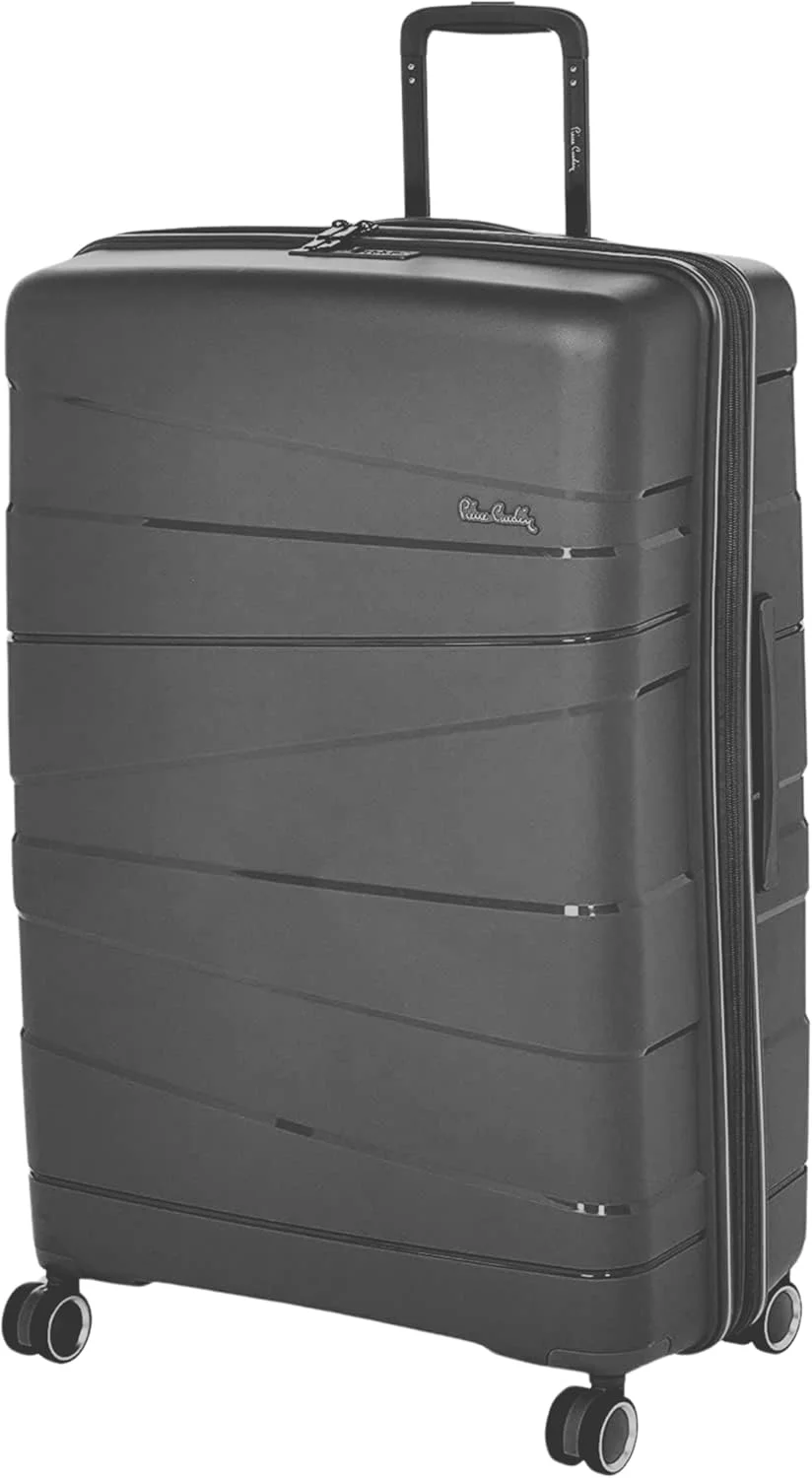 چمدان نشکن پیر کاردین مدل زوریخ مناسب مسافرت، قفل بین المللی، دارای زیپ دوبل ضد سرقت (طوسی تیره، ست 3 عددی)