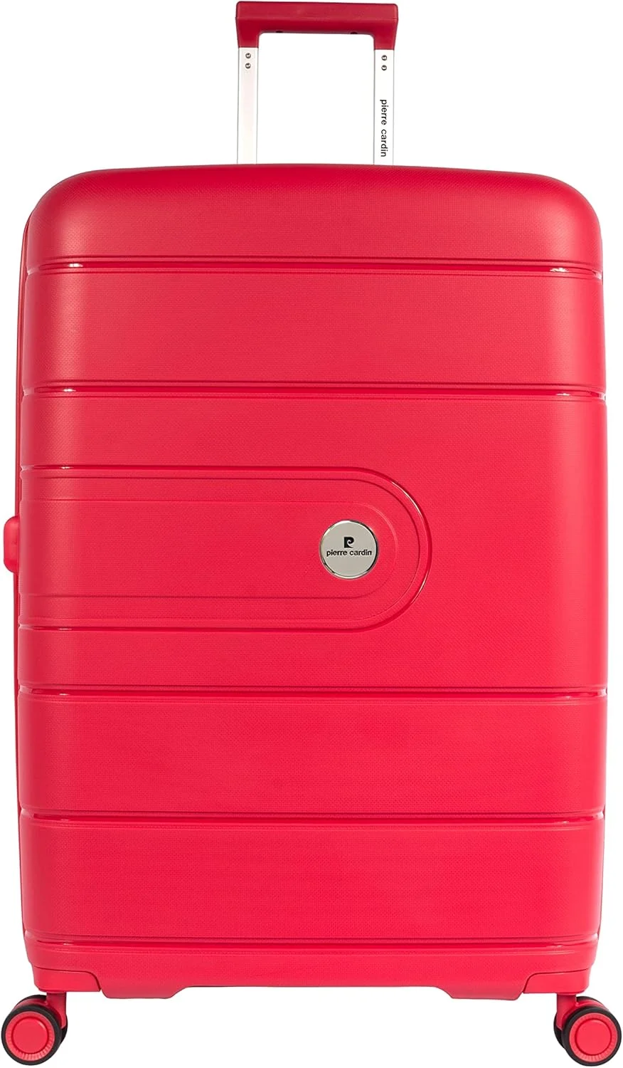 چمدان نشکن پیر کاردین مناسب سفر، دارای تاییدیه TSA، 4 چرخ دوبل، چمدان با زیپ ضد سرقت دوبل (ست 4 تایی، قرمز)