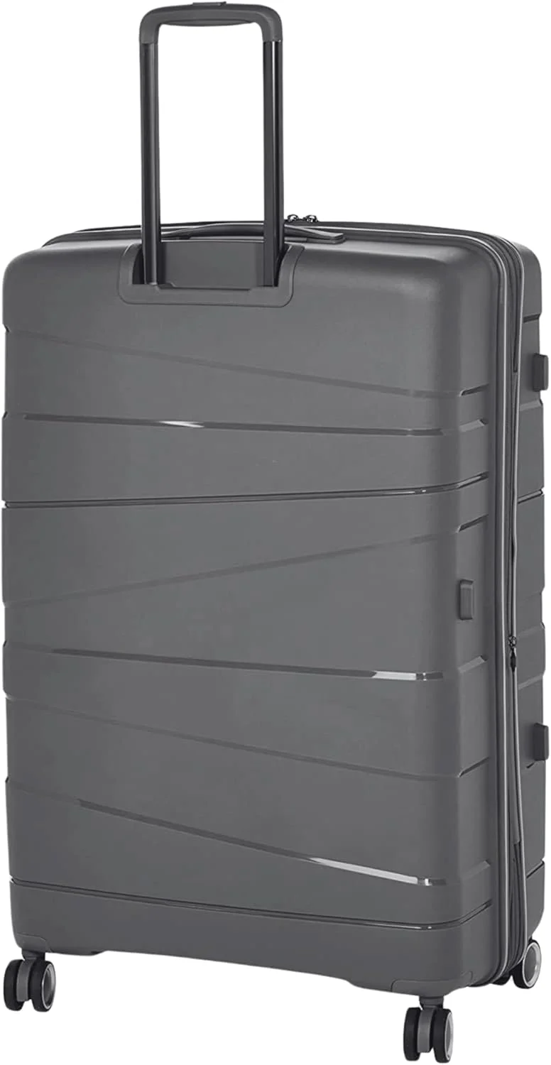 چمدان نشکن پیر کاردین مدل زوریخ مناسب مسافرت، قفل بین المللی، دارای زیپ دوبل ضد سرقت (طوسی تیره، ست 3 عددی)