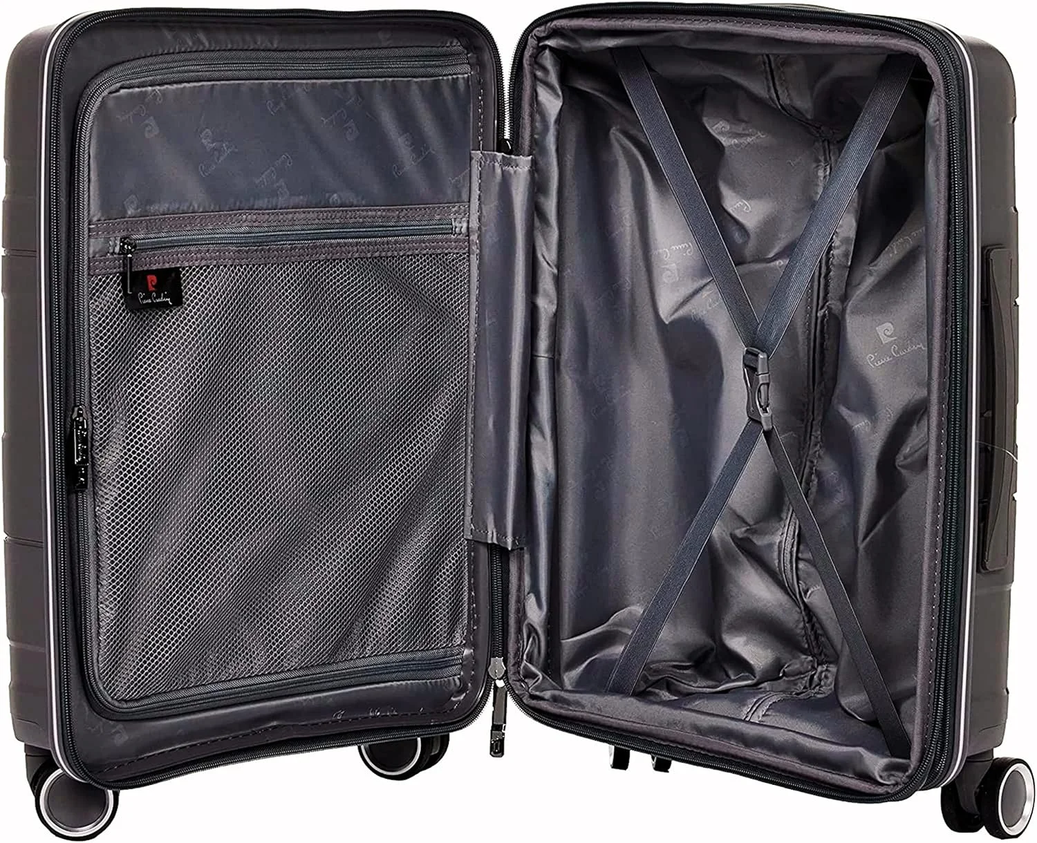 چمدان نشکن پیر کاردین مدل زوریخ مناسب مسافرت، قفل مورد تایید TSA، دارای زیپ دوبل ضد سرقت (ست 3 عددی، مشکی)