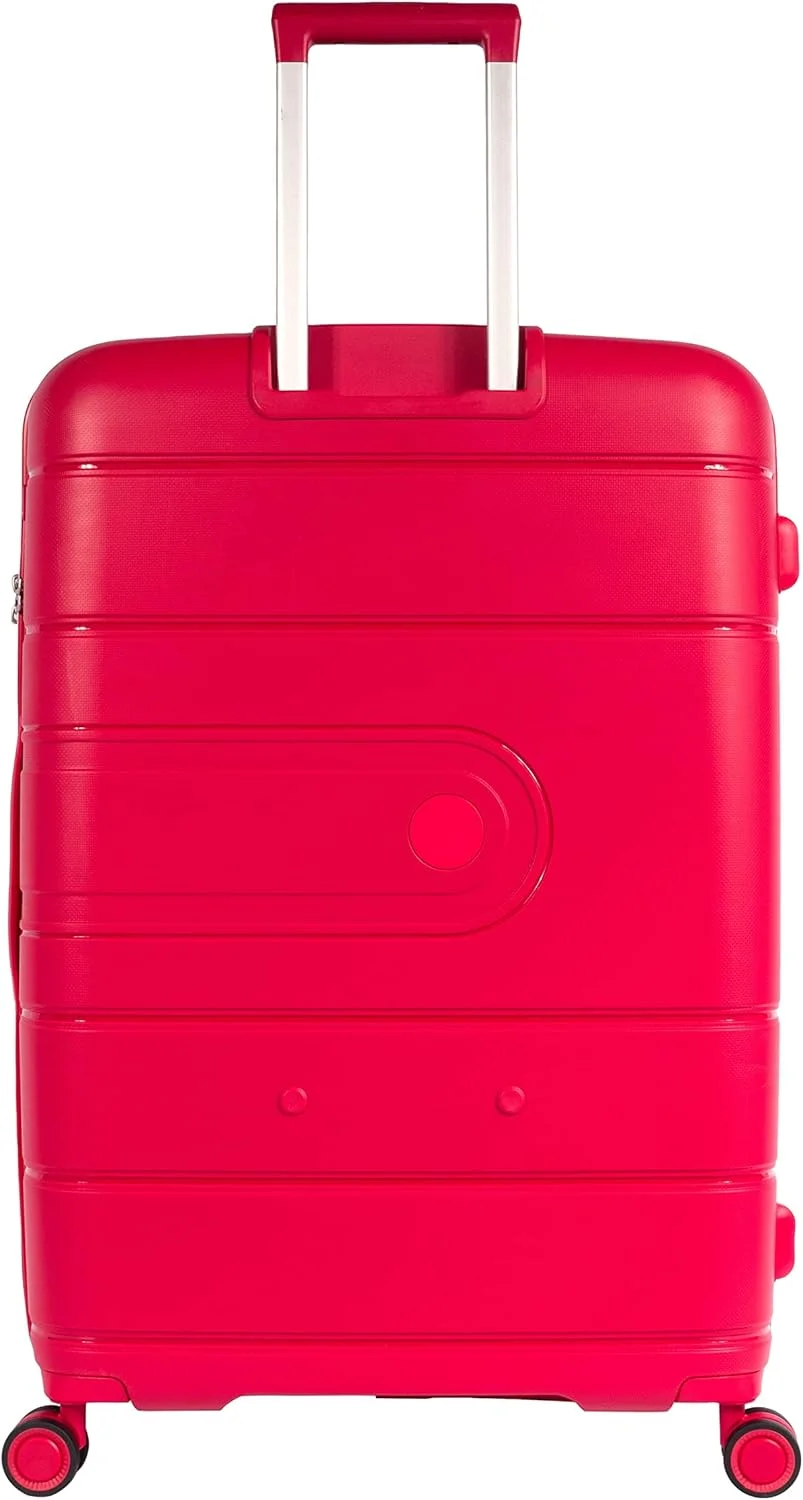 چمدان نشکن پیر کاردین مناسب سفر، دارای تاییدیه TSA، 4 چرخ دوبل، چمدان با زیپ ضد سرقت دوبل (ست 4 تایی، قرمز)