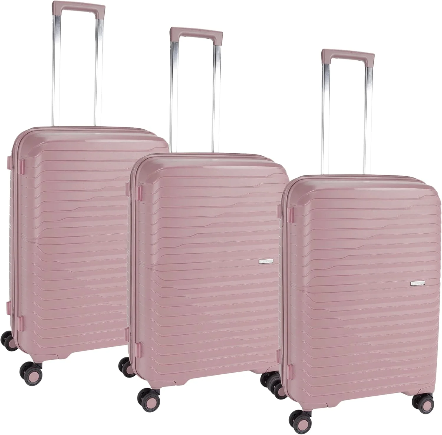 چمدان نشکن پیر کاردین، زیپ دوبل ضد سرقت با قفل مورد تایید TSA مناسب سفر، 4 چرخ دوبل سایلنت، زیپ افزایش فضا، چمدان یونی‌سکس (PC86313-3T رزگلد)