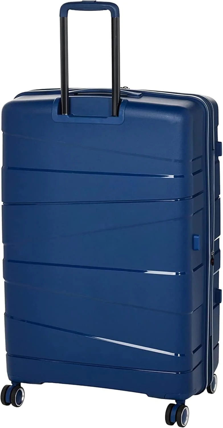 چمدان نشکن Pierre Cardin مدل Zurich Collection مناسب سفر، قفل بین المللی، زیپ دوبل ضد سرقت، بزرگ (سرمه ای)