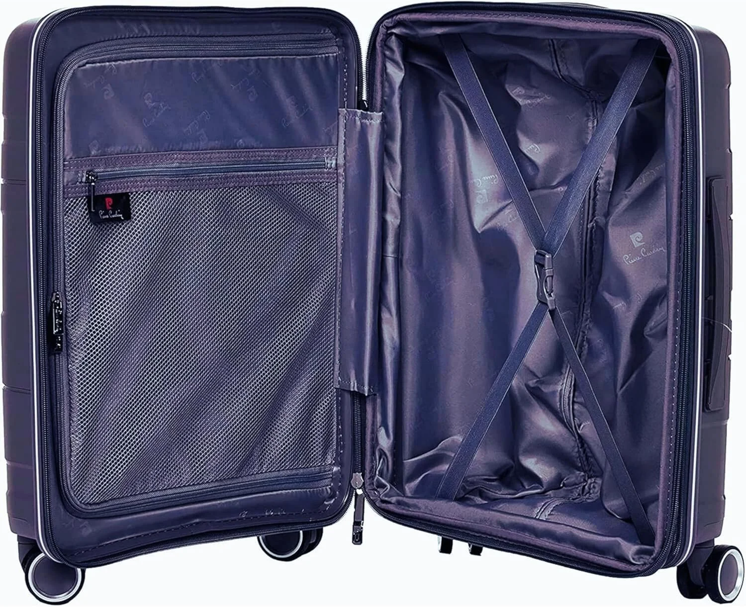 چمدان نشکن Pierre Cardin مدل Zurich Collection مناسب سفر، قفل بین المللی، زیپ دوبل ضد سرقت، بزرگ (سرمه ای)