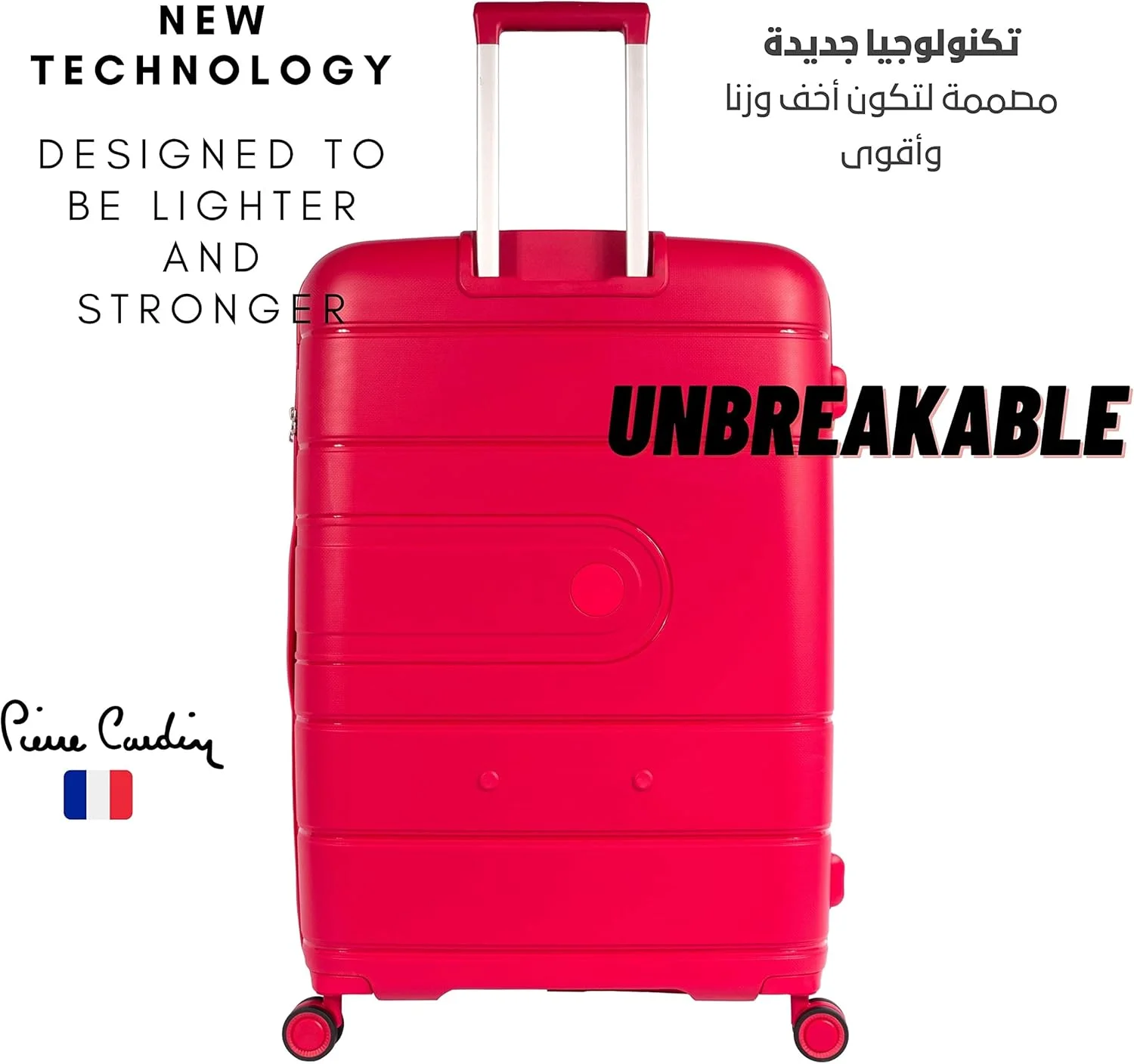 چمدان نشکن پیر کاردین مناسب سفر، دارای تاییدیه TSA، 4 چرخ دوبل، چمدان با زیپ ضد سرقت دوبل (ست 4 عددی، هلویی)