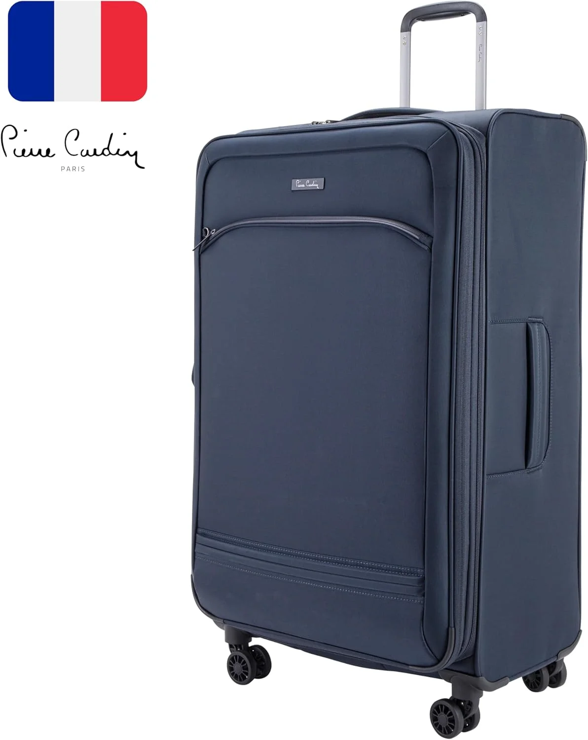 چمدان نرم و سبک پیر کاردین مناسب سفر، قفل مورد تایید TSA، زیپ دوبل ضد سرقت، کالکشن مرکوری (آبی تیره)