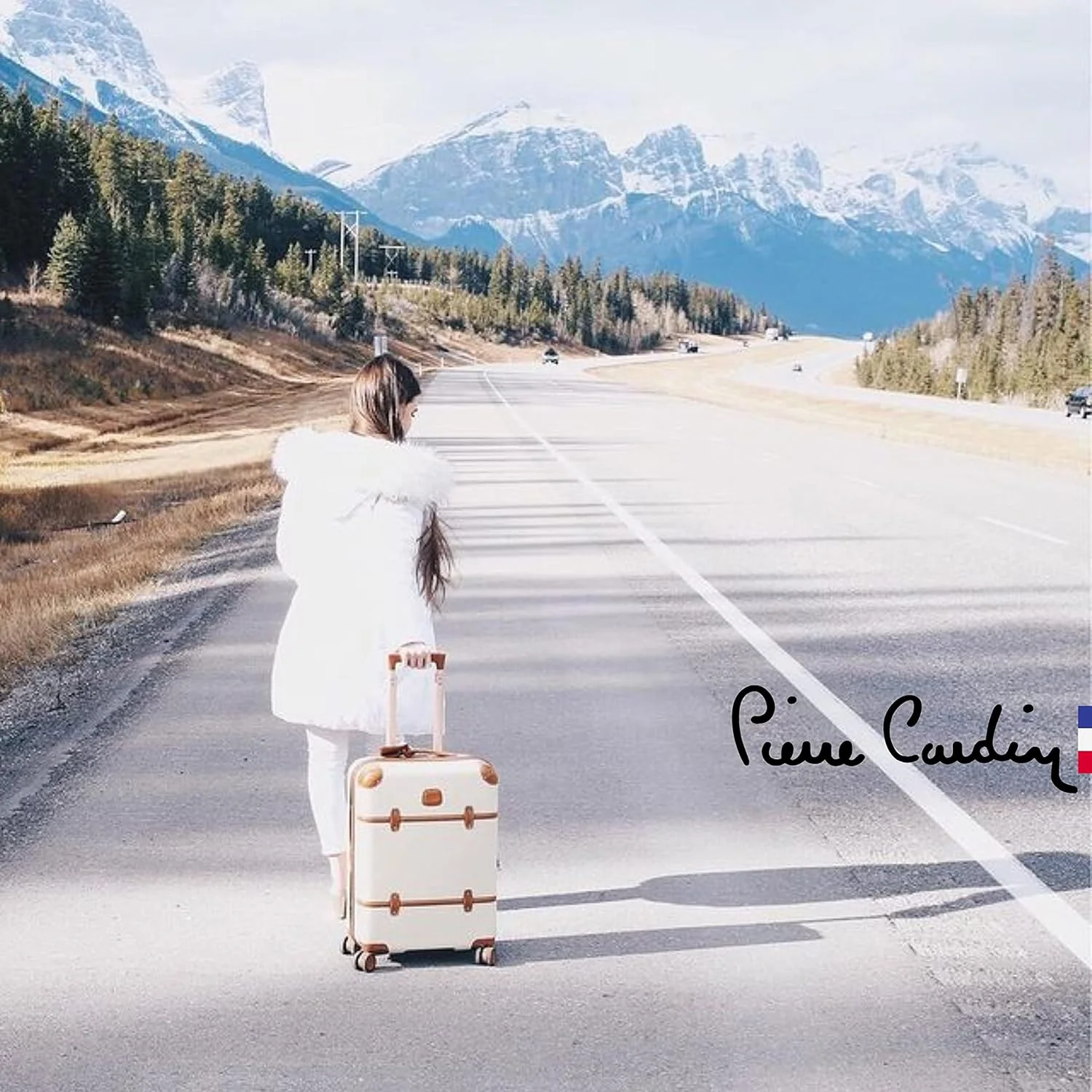 چمدان کلاسیک سبک وزن پیر کاردین مناسب مسافرت، دارای قفل دوبل ضد سرقت مورد تایید TSA (ست 3 تایی، رزگلد)