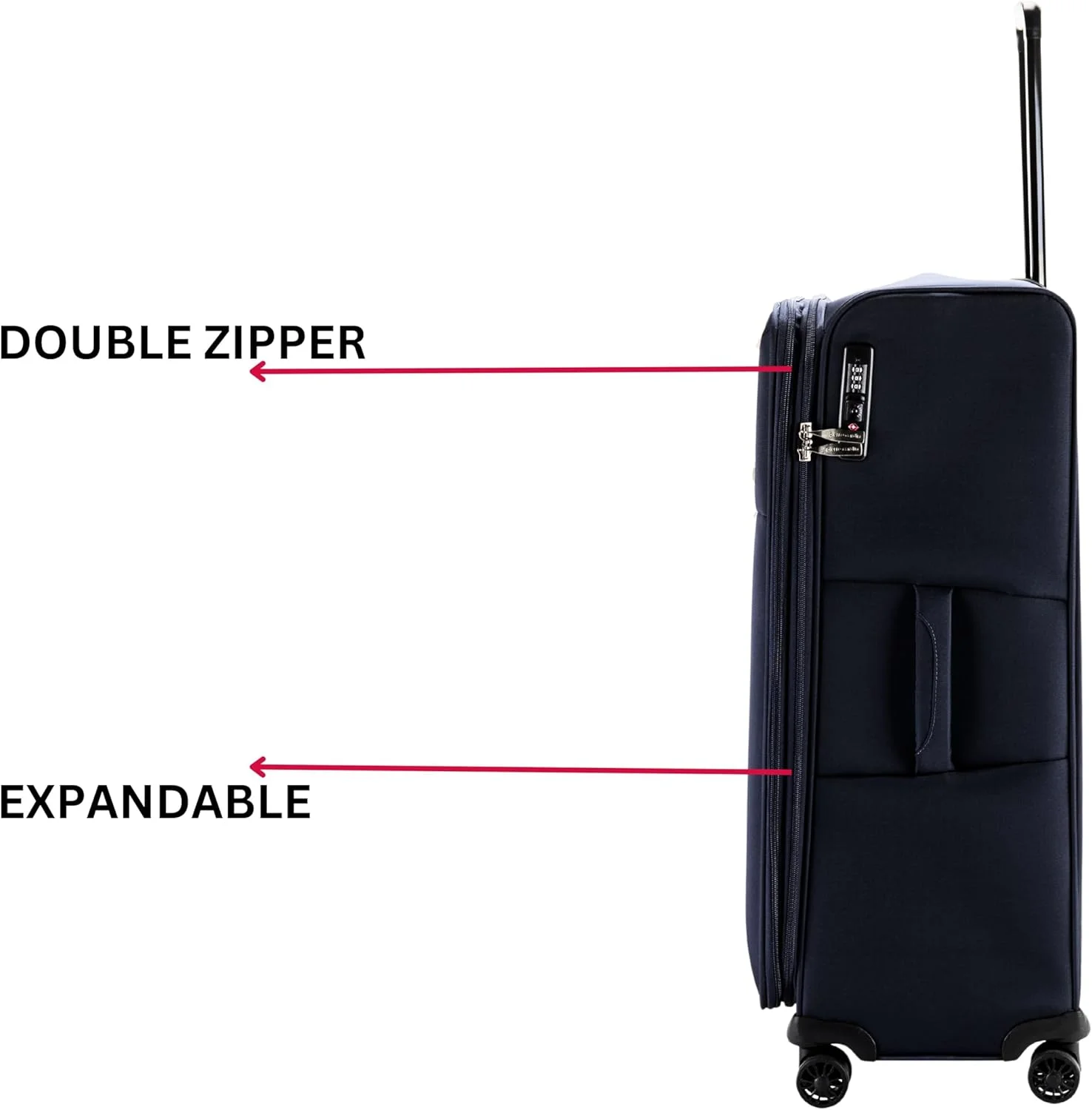 ست چمدان 3 تکه پیر کاردین، جنس سبک و بادوام، قفل TSA، چمدان مسافرتی یونیسکس (مشکی) ست چمدان 3 تکه پیر کاردین، جنس سبک و بادوام، قفل TSA، چمدان مسافرتی یونیسکس (مشکی)