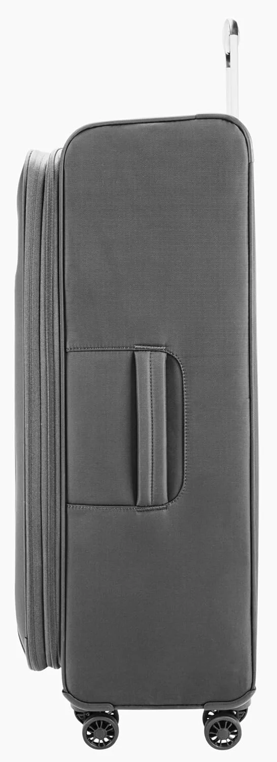 چمدان نرم و سبک پیر کاردین مناسب سفر، قفل مورد تایید TSA، زیپ دوبل ضد سرقت، کالکشن مرکوری (خاکستری تیره)