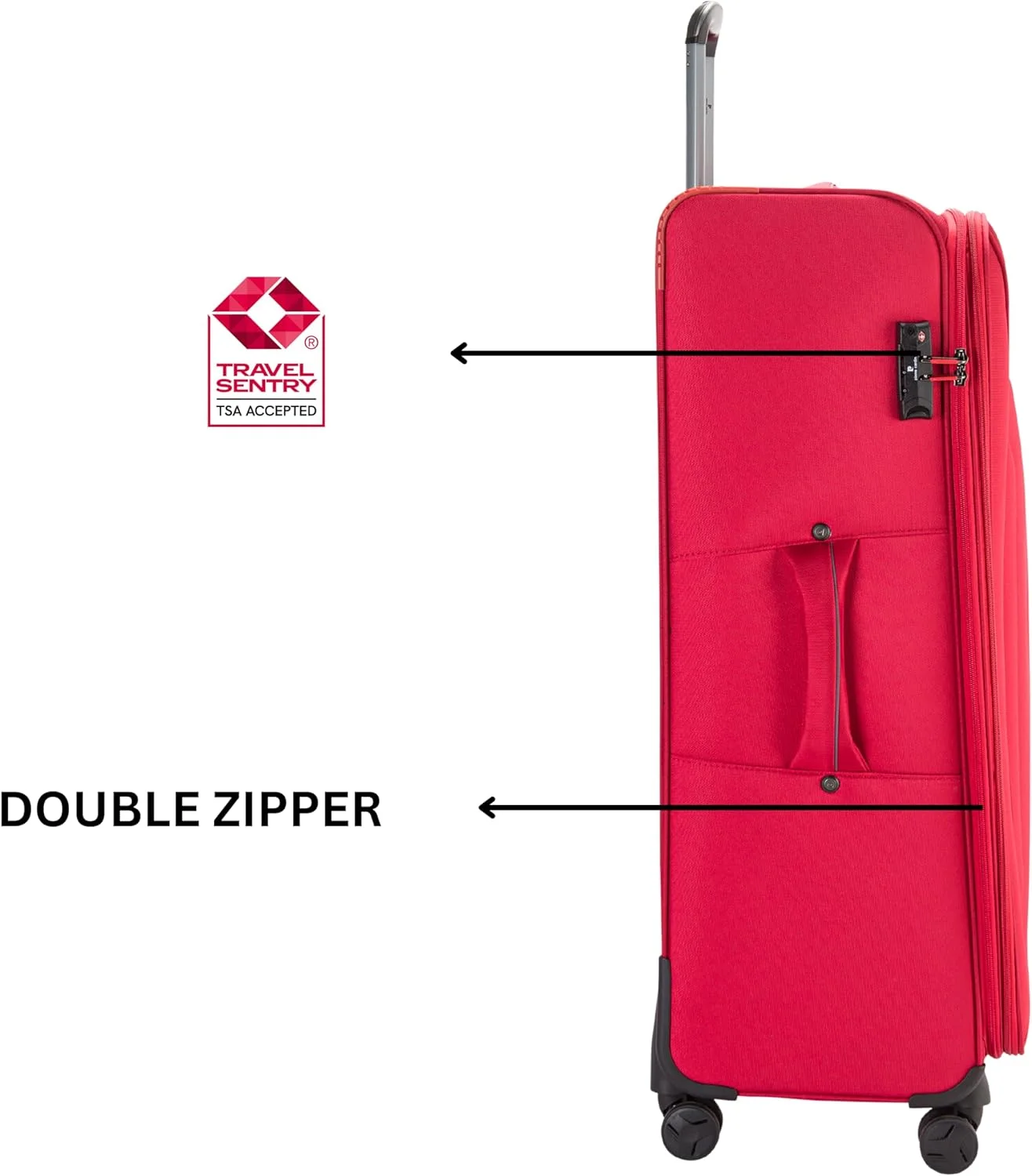 مجموعه سه عددی چمدان نرم پیر کاردین، چمدان سبک وزن برای مسافرت، قفل مورد تایید TSA، زیپ دوبل ضد سرقت، چرخ های روان، قابلیت افزایش حجم (قرمز) مجموعه سه عددی چمدان نرم پیر کاردین، چمدان سبک وزن برای مسافرت، قفل مورد تایید TSA، زیپ دوبل ضد سرقت، چرخ های روان، قابلیت افزایش حجم (قرمز)