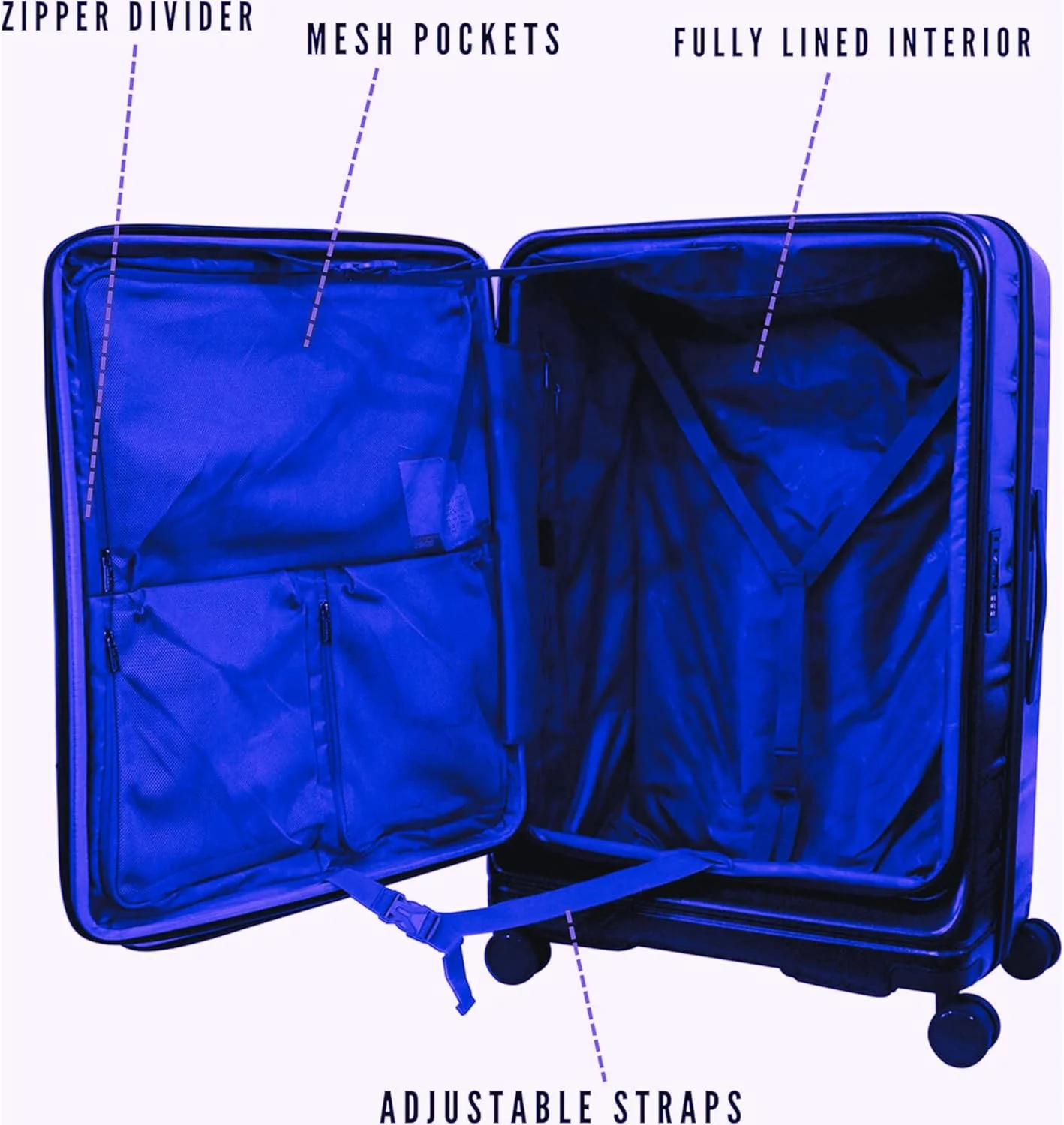 چمدان پیر کاردین با زیپ جلویی، چمدان سبک وزن و سخت برای مسافرت، دارای تاییدیه TSA، زیپ دوبل ضد سرقت (سرمه ای، ست 3 عددی) چمدان پیر کاردین با زیپ جلویی، چمدان سبک وزن و سخت برای مسافرت، دارای تاییدیه TSA، زیپ دوبل ضد سرقت (سرمه ای، ست 3 عددی)