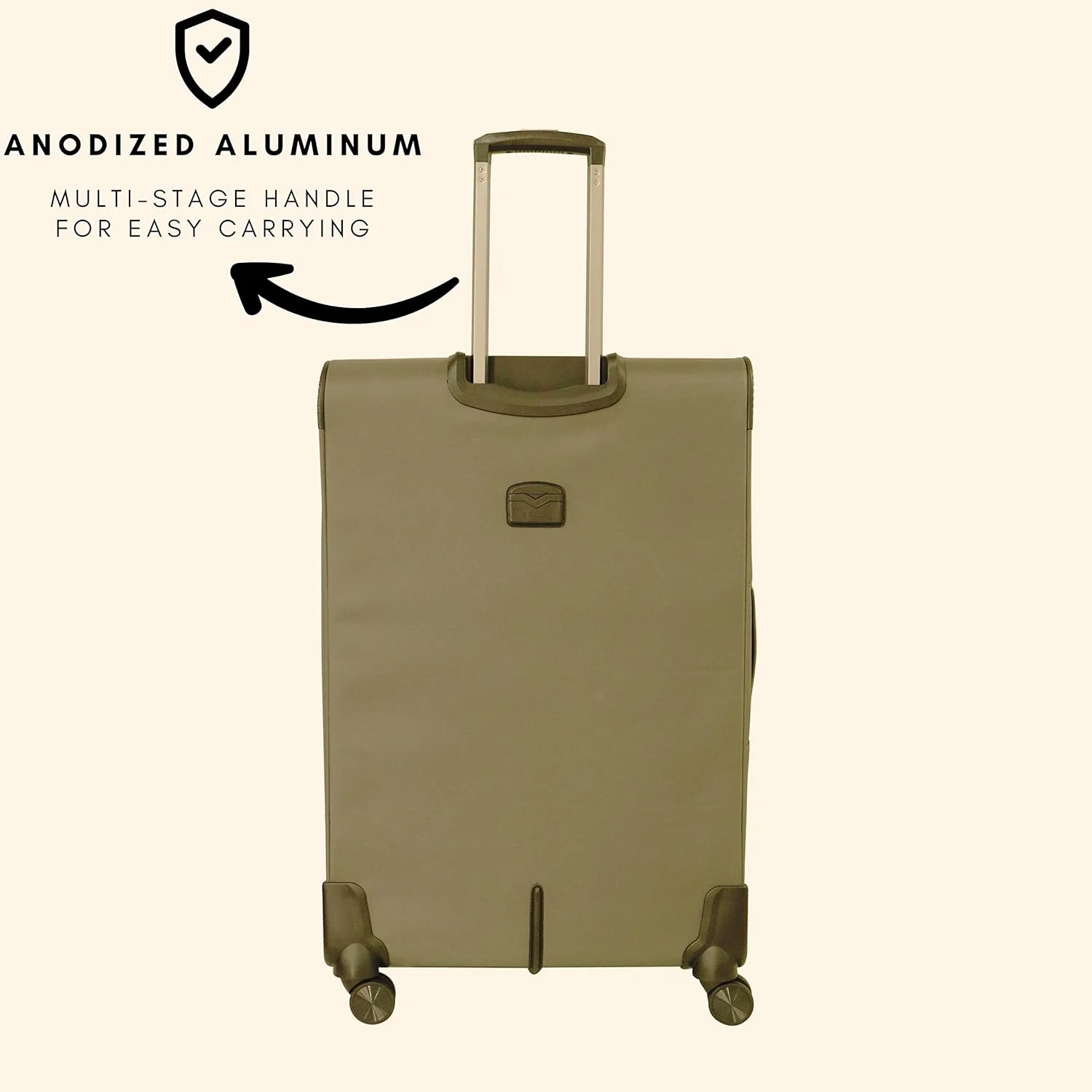 چمدان نرم و سبک پیر کاردین مناسب سفر، قفل مورد تایید TSA، زیپ دوبل ضد سرقت، مجموعه Nantes (ست 3 عددی، خاکی)