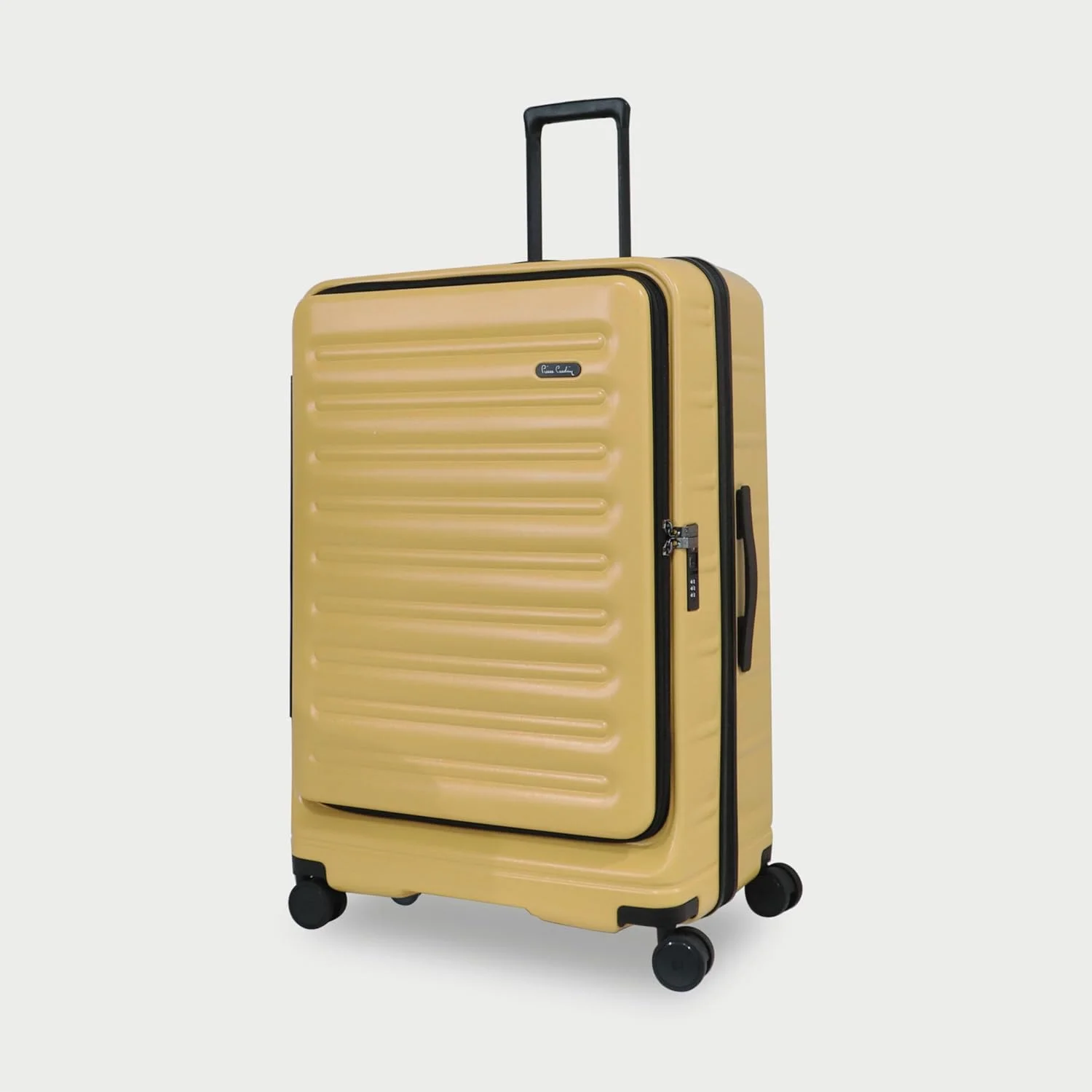 چمدان پیر کاردین با زیپ جلویی، چمدان سخت و سبک وزن برای مسافرت، دارای قفل TSA، زیپ دوبل ضد سرقت (بژ، ست 4 عددی)