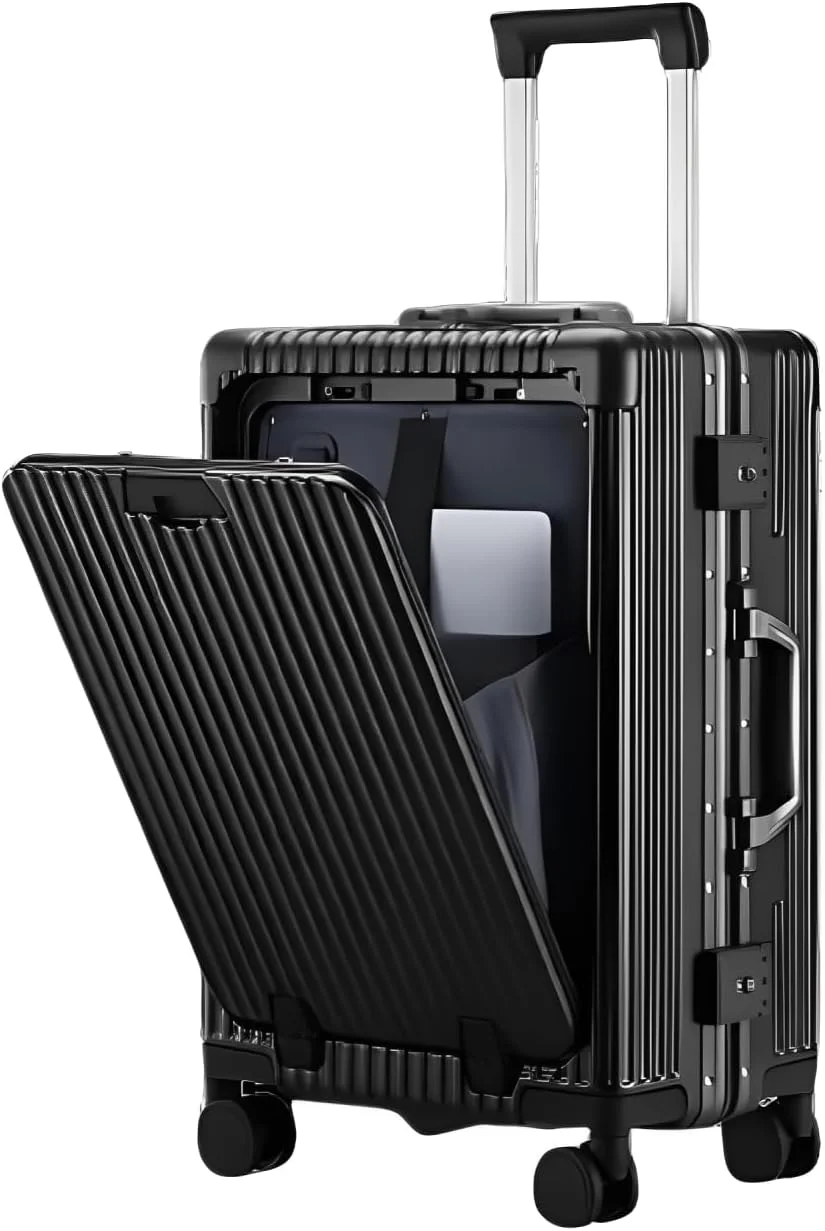 چمدان کابین مسافرتی PICCASIO™، ترولی سبک وزن و شیک با چرخ های اسپینر، کیف چرخدار با محفظه لپ تاپ برای بزرگسالان، چمدان کابین شیک و کاربردی برای سفر هوایی