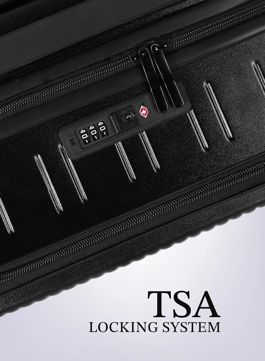 چمدان چرخ دار 20 اینچی با ظرفیت بزرگ و بازشوی جلویی پاراجان، قفل رمزدار، چمدان تک سایز با چرخ های جهانی - مشکی