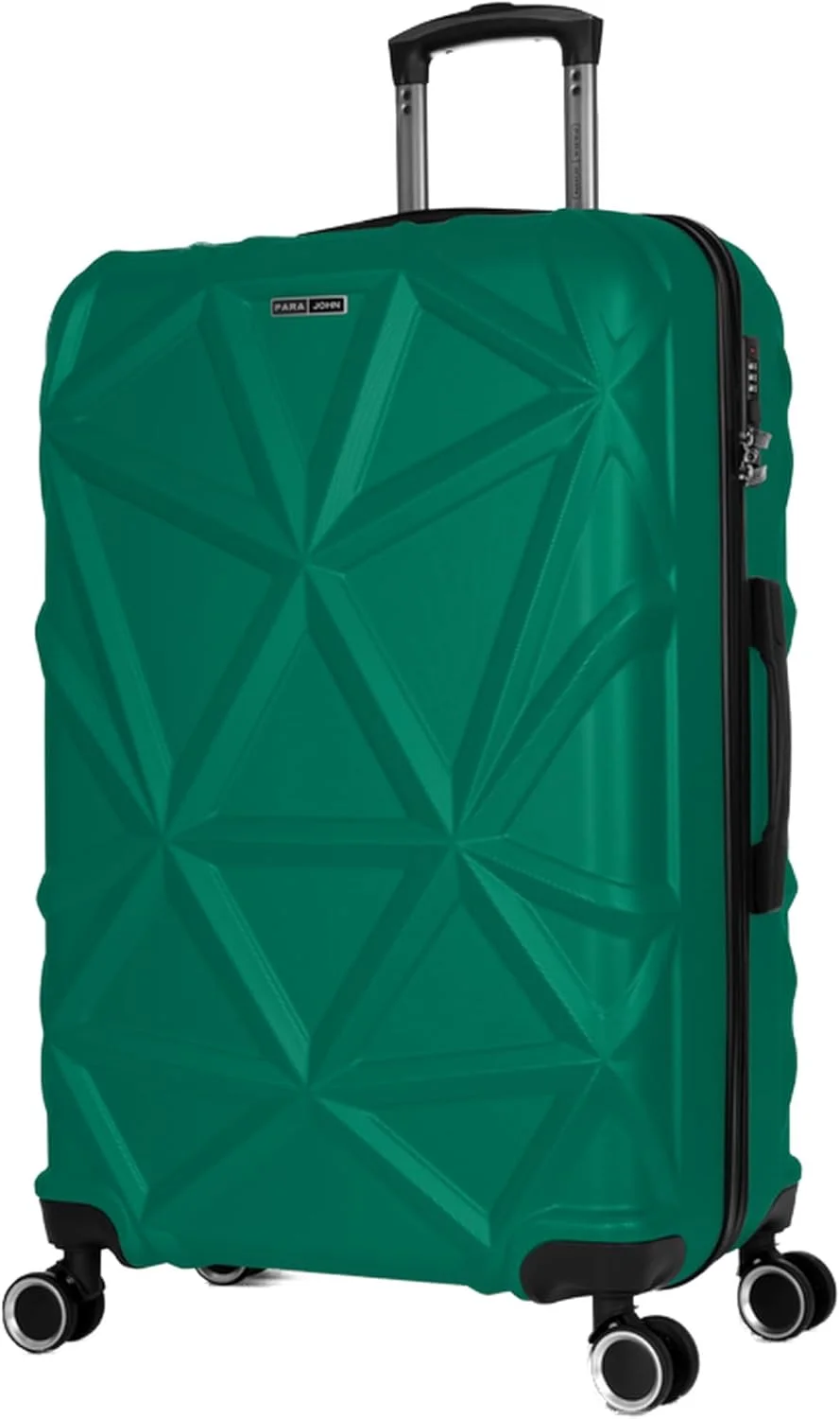 چمدان مسافرتی یک تکه سبک و بادوام سایز متوسط 23 اینچ سری Matrix Parajohn با قابلیت حمل 20 کیلوگرم، جنس ABS، دارای 8 چرخ و بدنه سخت - سبز روغنی