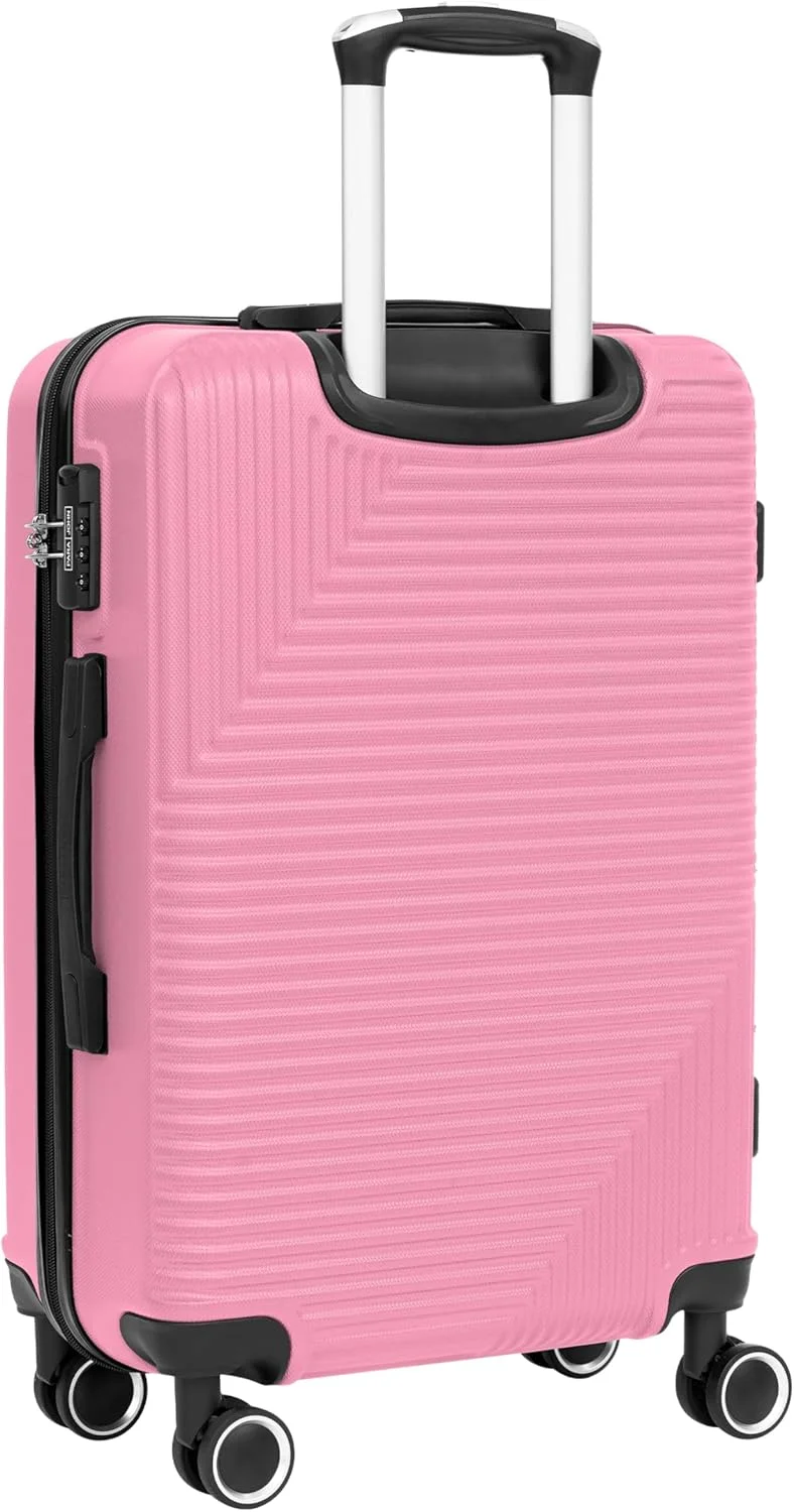 چمدان مسافرتی سایز متوسط 24 اینچی پارا جان سری Bravo، تکه ای، بادوام، سبک وزن، با قابلیت حمل 20 کیلوگرم، جنس ABS، دارای 4 چرخ - صورتی