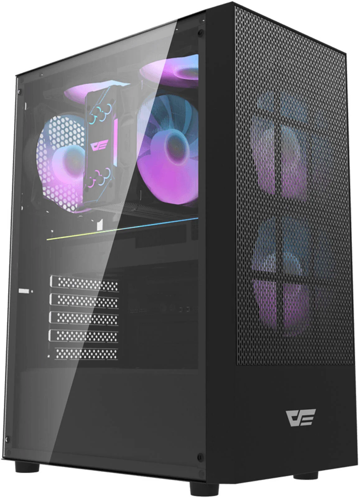 کامپیوتر گیمینگ AeroCore - پردازنده AMD Ryzen 5 8400F با 6 هسته و 12 رشته، کارت گرافیک NVIDIA RTX 5050 با 8 گیگابایت حافظه، 16 گیگابایت رم DDR5 با فرکانس 5600 مگاهرتز، 512 گیگابایت SSD Gen 3، منبع تغذیه 650 وات، خنک کننده پردازنده Tower