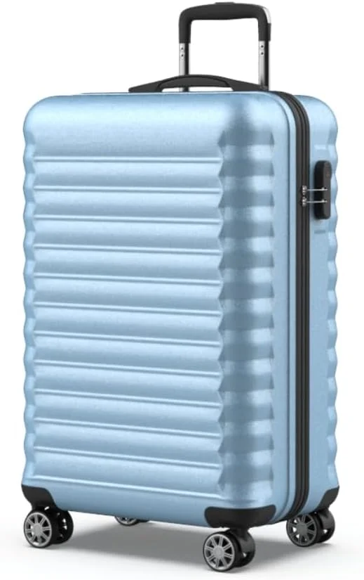 NUMADA - ست چمدان سخت 3/4 تکه شامل چمدان کابین 53 سانتی‌متری، متوسط 63 سانتی‌متری، بزرگ 75 سانتی‌متری و کیف لوازم آرایشی ساخته شده از ABS سازگار با محیط زیست، 4 چرخ دوبل، محکم، سبک و ایمن