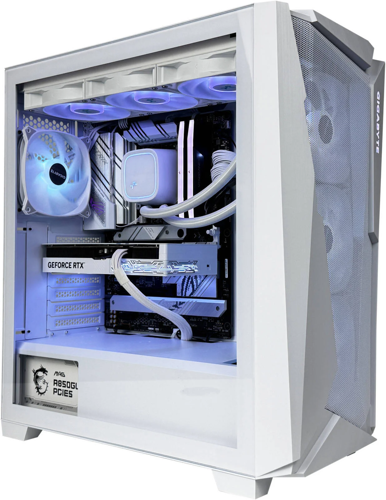 کامپیوتر گیمینگ ArcticStrike - پردازنده Intel Core i7-14700KF با 20 هسته و 28 رشته، کارت گرافیک NVIDIA RTX 5070 با 12 گیگابایت حافظه، 32 گیگابایت رم DDR5 با فرکانس 5600 مگاهرتز، 1 ترابایت SSD Gen 4، منبع تغذیه 850W Gold، خنک کننده مایع 360 میلی متری، Wi-Fi + BT