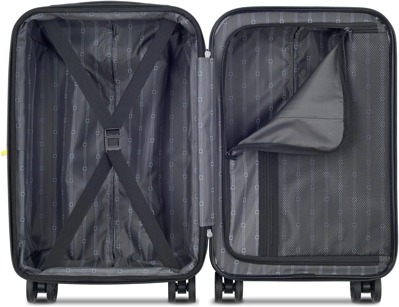 چمدان کابین سخت پوسته دولسی مدل Ophelie با ابعاد 55 سانتی متر، 4 چرخ دوبل و قابلیت افزایش حجم - آبی براق