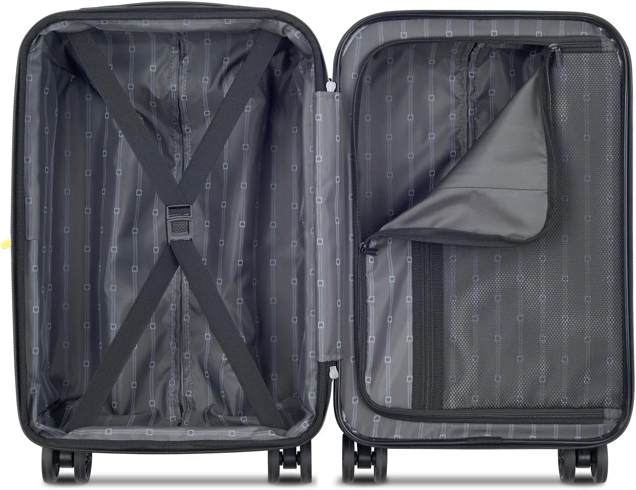 چمدان کابین سایز اُفِلی با ابعاد ۵۵ سانتی متر، ۴ چرخ دوبل، رنگ صورتی مرجانی - براق